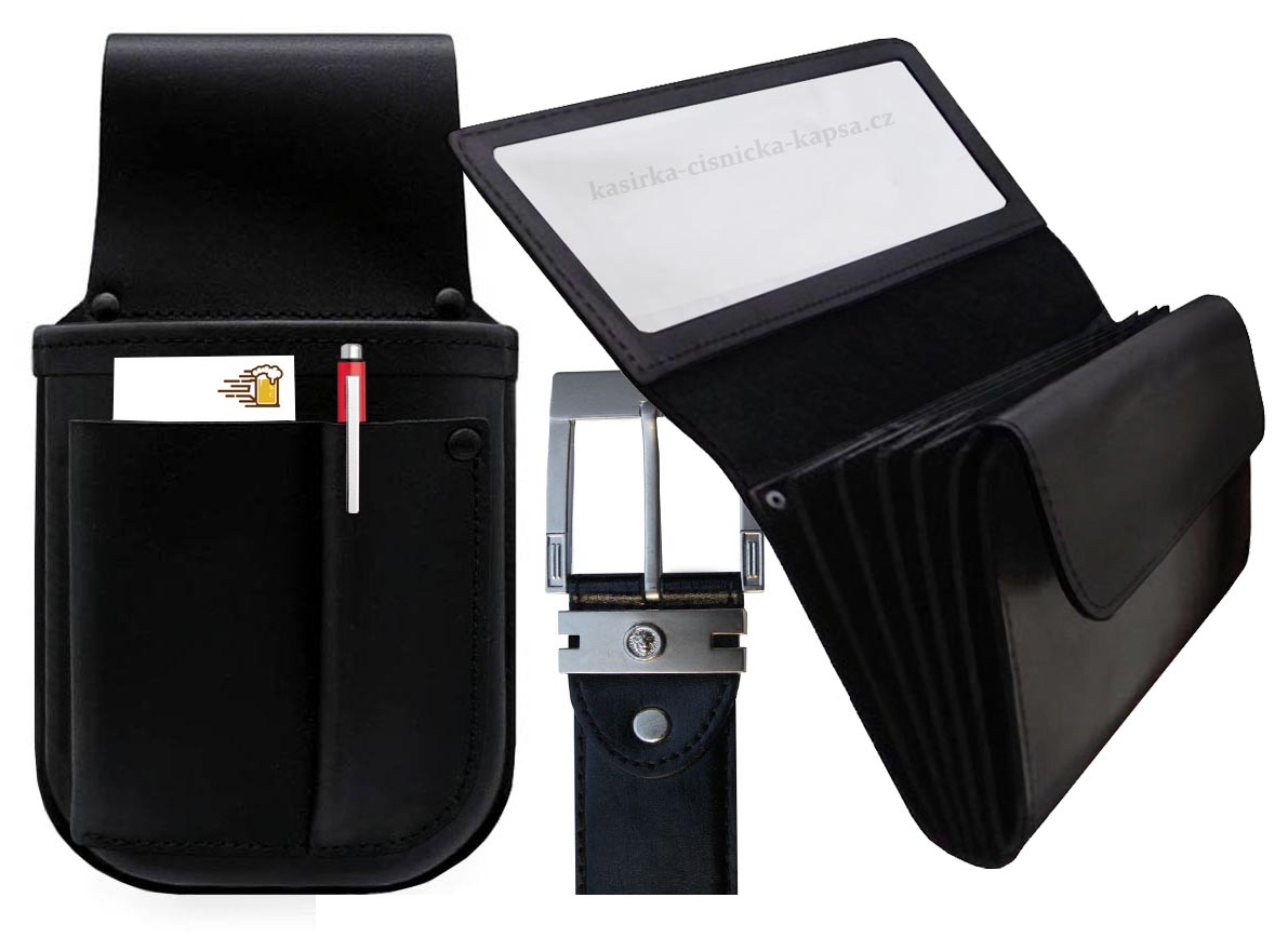 Kellnerbörse und Kellnertasche. Gürtel als Geschenk - LEDER